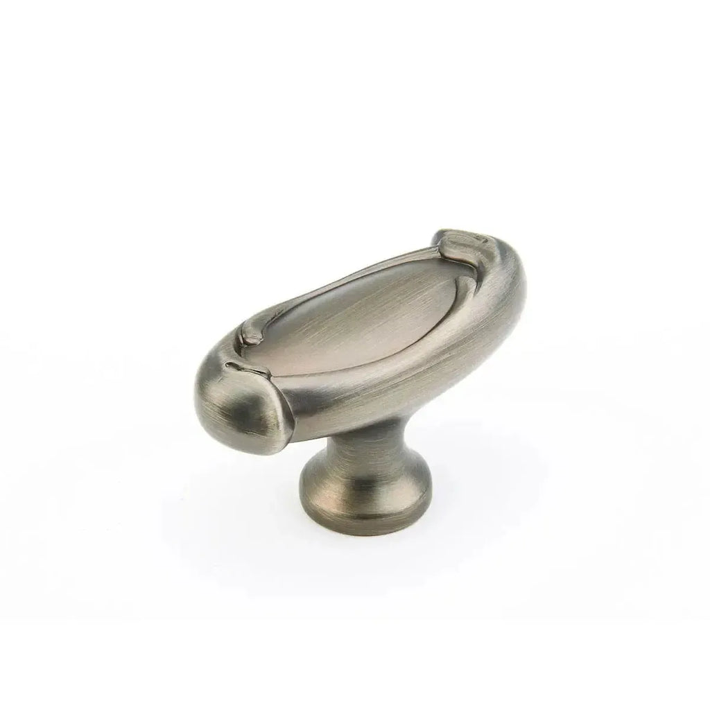 Schaub Perilla Farm Ovalada, 1-7/8" — Níquel Antiguo