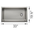 Blanco Inteos 33″ Workstation — Tarja de Acero Inoxidable — vista 4