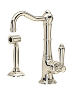 Rohl Llave de un orificio con caño de columna y rociador lateral