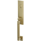 Emtek Juego de Entrada — Select Monolithic Tubular Knurled — Latón Satinado