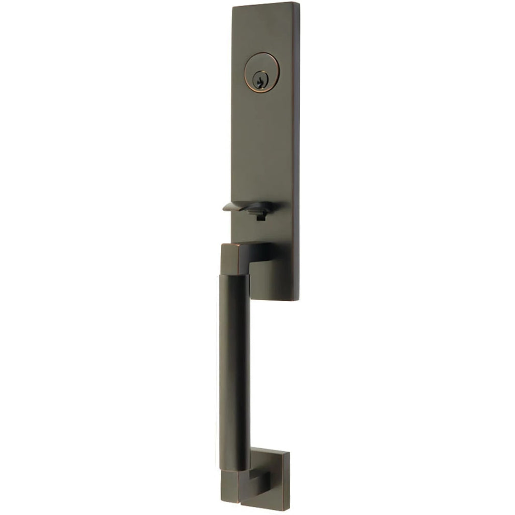 Emtek Juego de Entrada — Hercules Smooth Monolithic Tubular — Bronce Aceitado