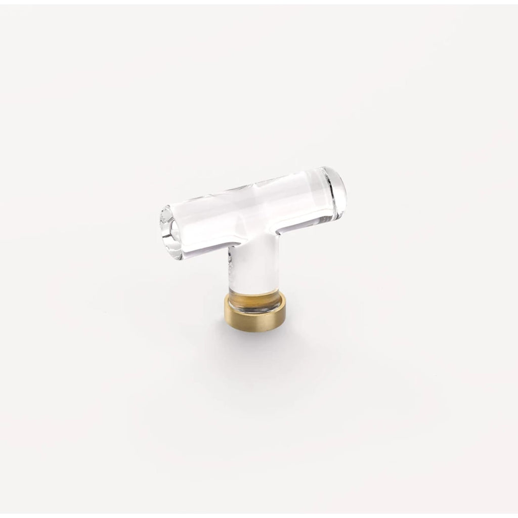 Emtek Perilla Moderna de Vidrio, 2-1/8" — Latón Satinado