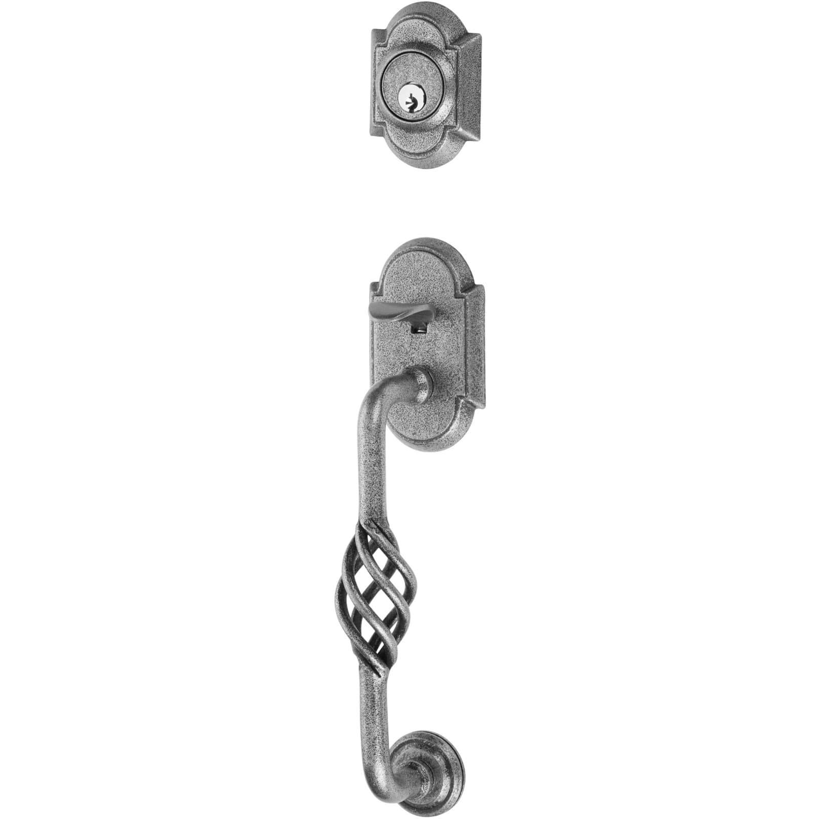 Emtek Juego de Entrada — Sectional with Lafayette Grip — Acero Satinado