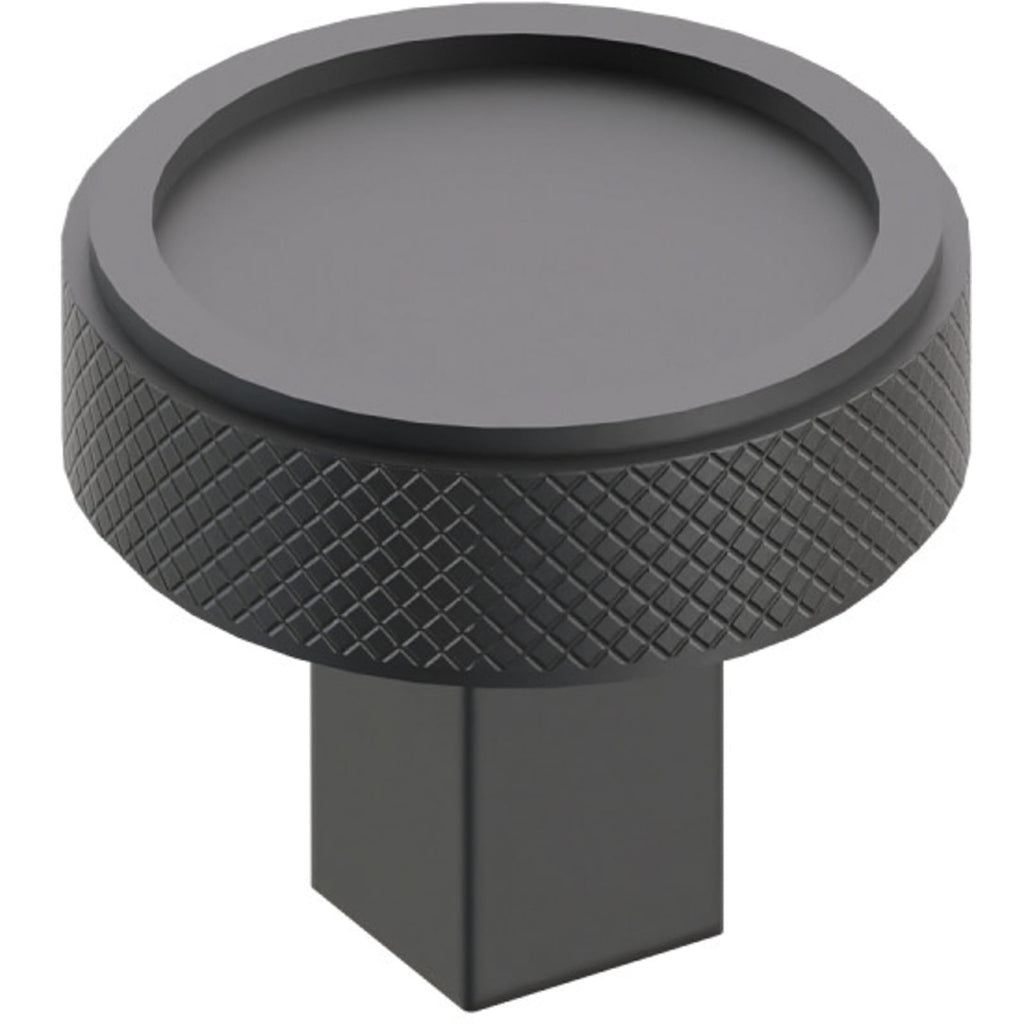 Emtek SELECT Perilla Cuadrado Moleteada — Negro Mate