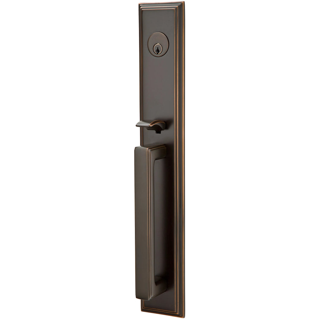 Emtek Juego de Entrada — Melrose Tubular — Bronce Aceitado