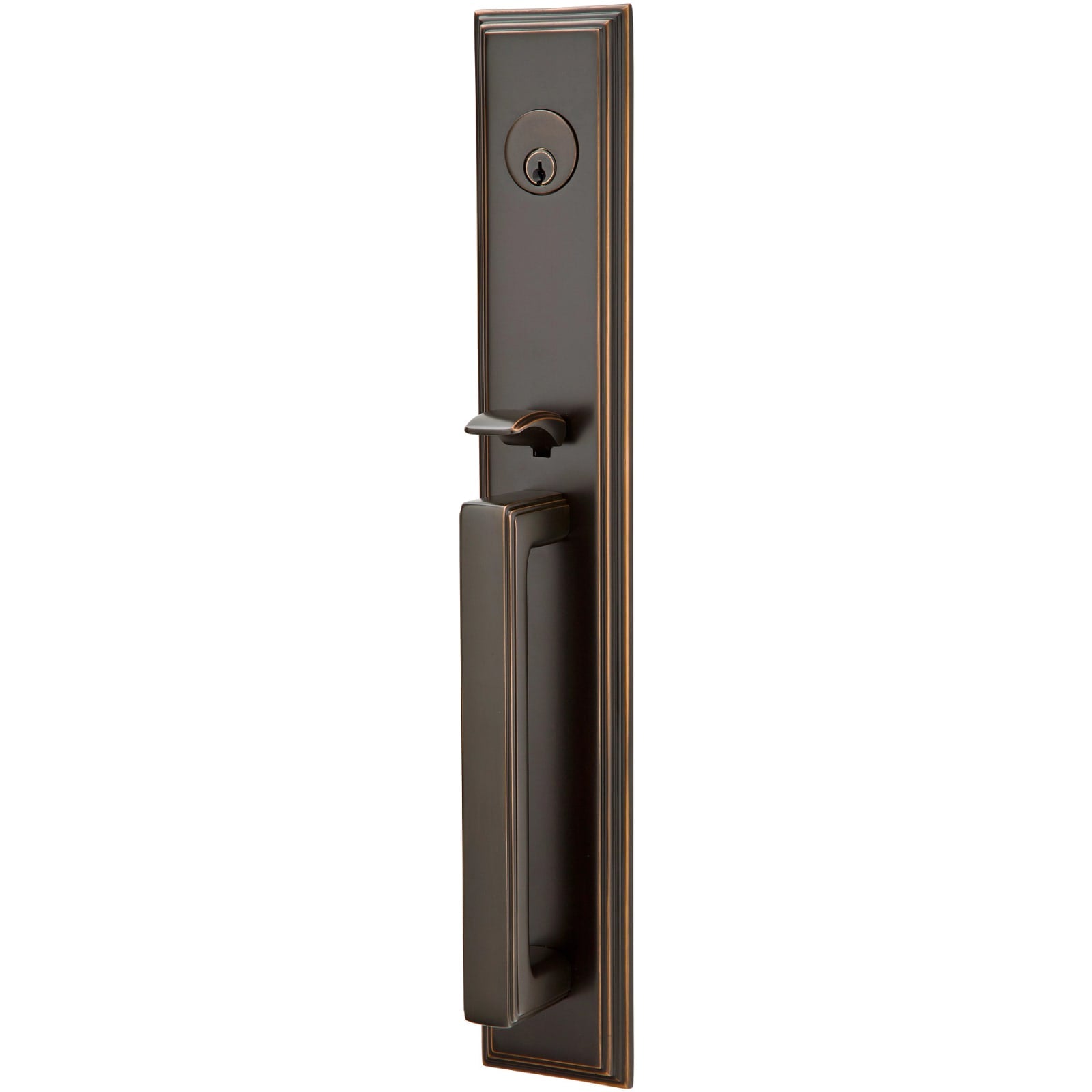 Emtek Juego de Entrada — Melrose Tubular — Bronce Aceitado