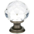 Emtek Perilla de Vestidor Diamond de Vidrio, 1-3/4" — Peltre