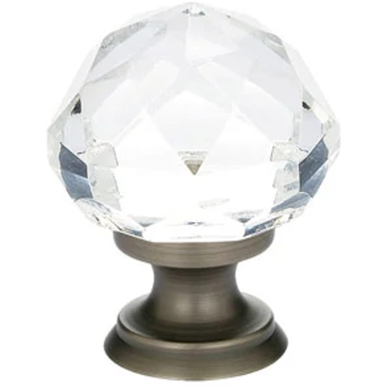 Emtek Perilla de Vestidor Diamond de Vidrio, 1-3/4" — Peltre