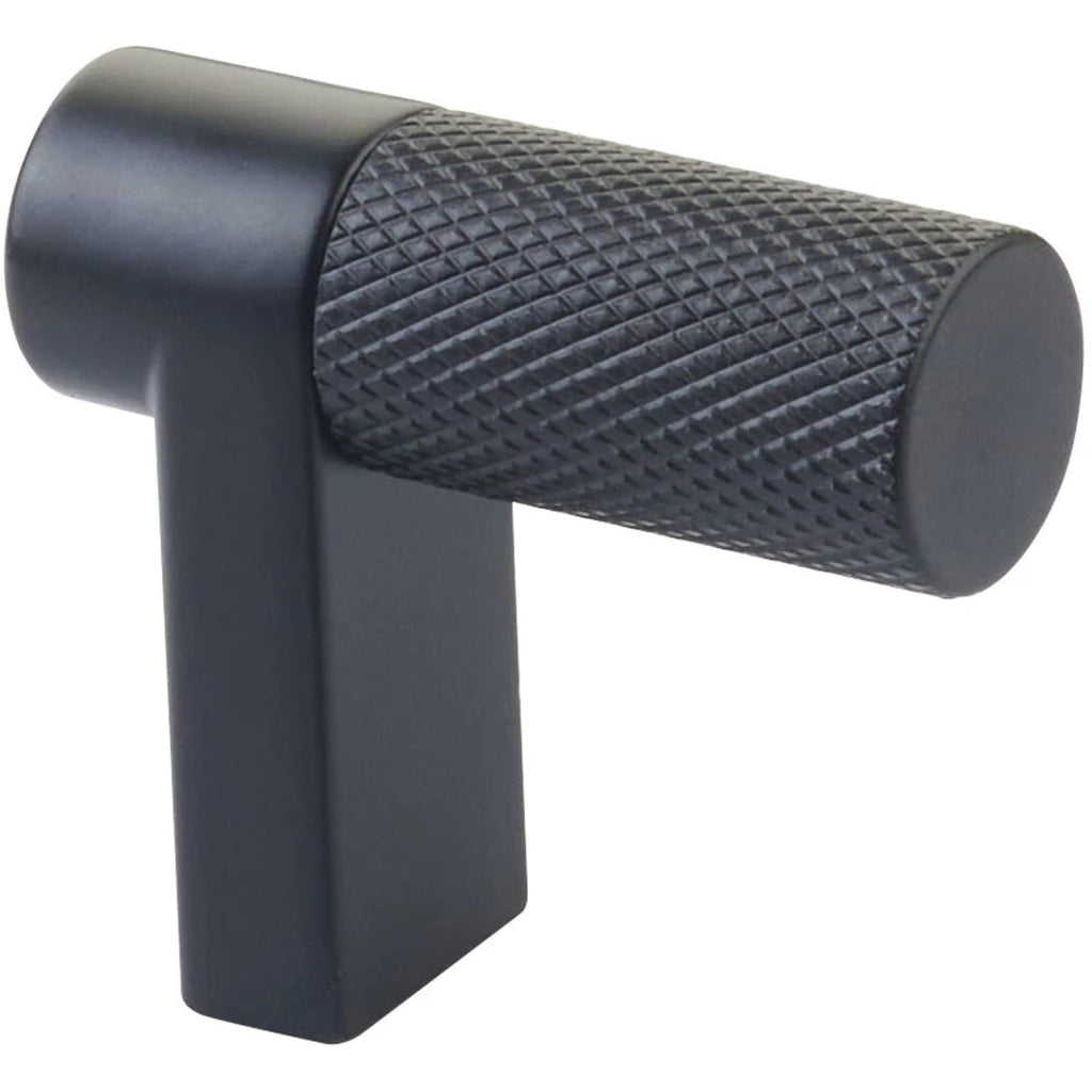 Emtek SELECT Jaladera de Dedo Rectangular Moleteada — Negro Mate