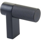Emtek SELECT Jaladera de Dedo Rectangular Moleteada — Negro Mate