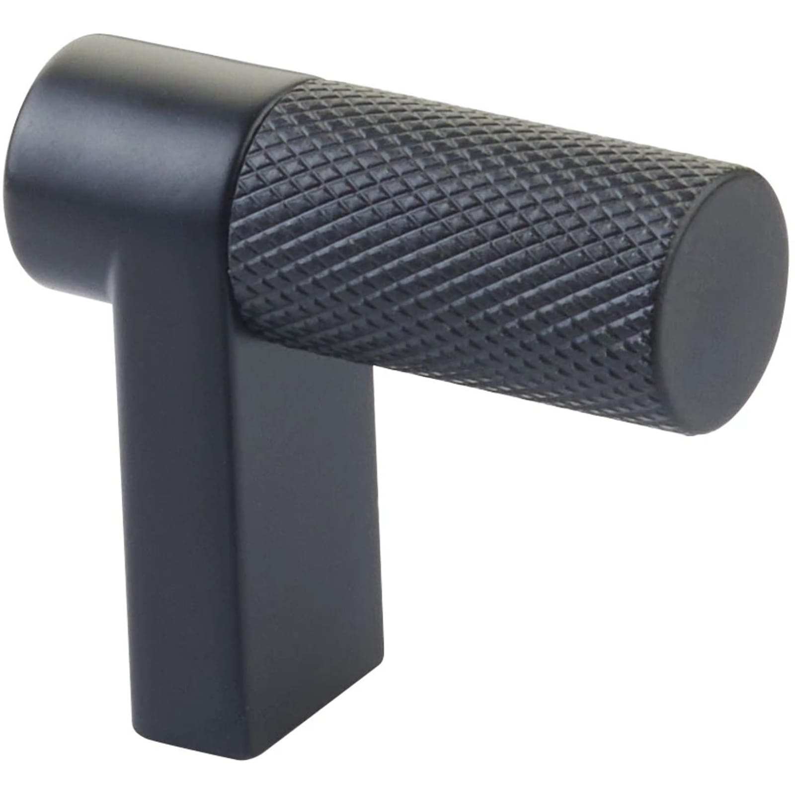 Emtek SELECT Jaladera de Dedo Rectangular Moleteada — Negro Mate