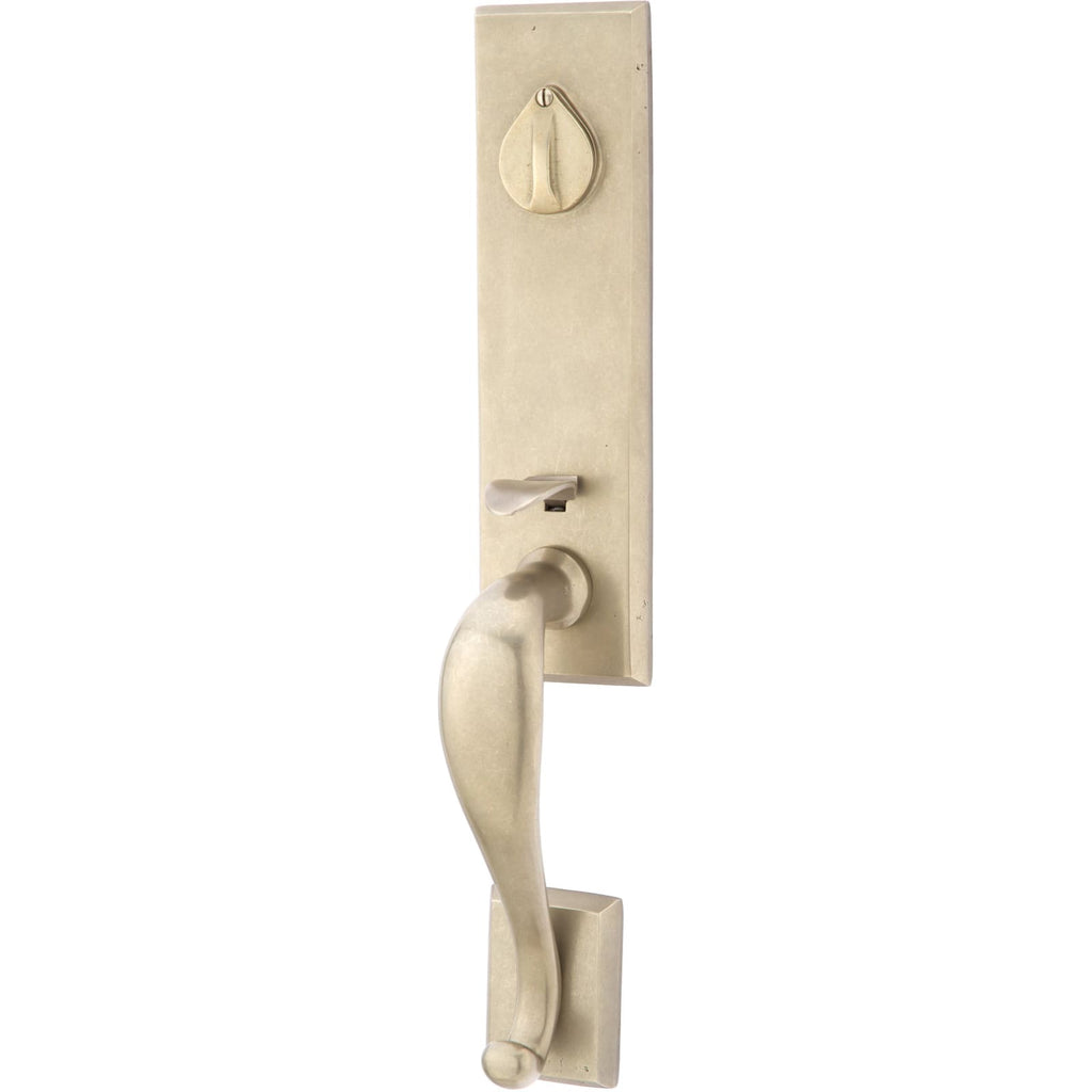 Emtek Juego de Entrada — Rectangular Monolithic Tubular — Bronce Blanco Envejecido