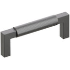 Emtek SELECT Jaladera L-Cuadrado Moleteada — Bronce Aceitado