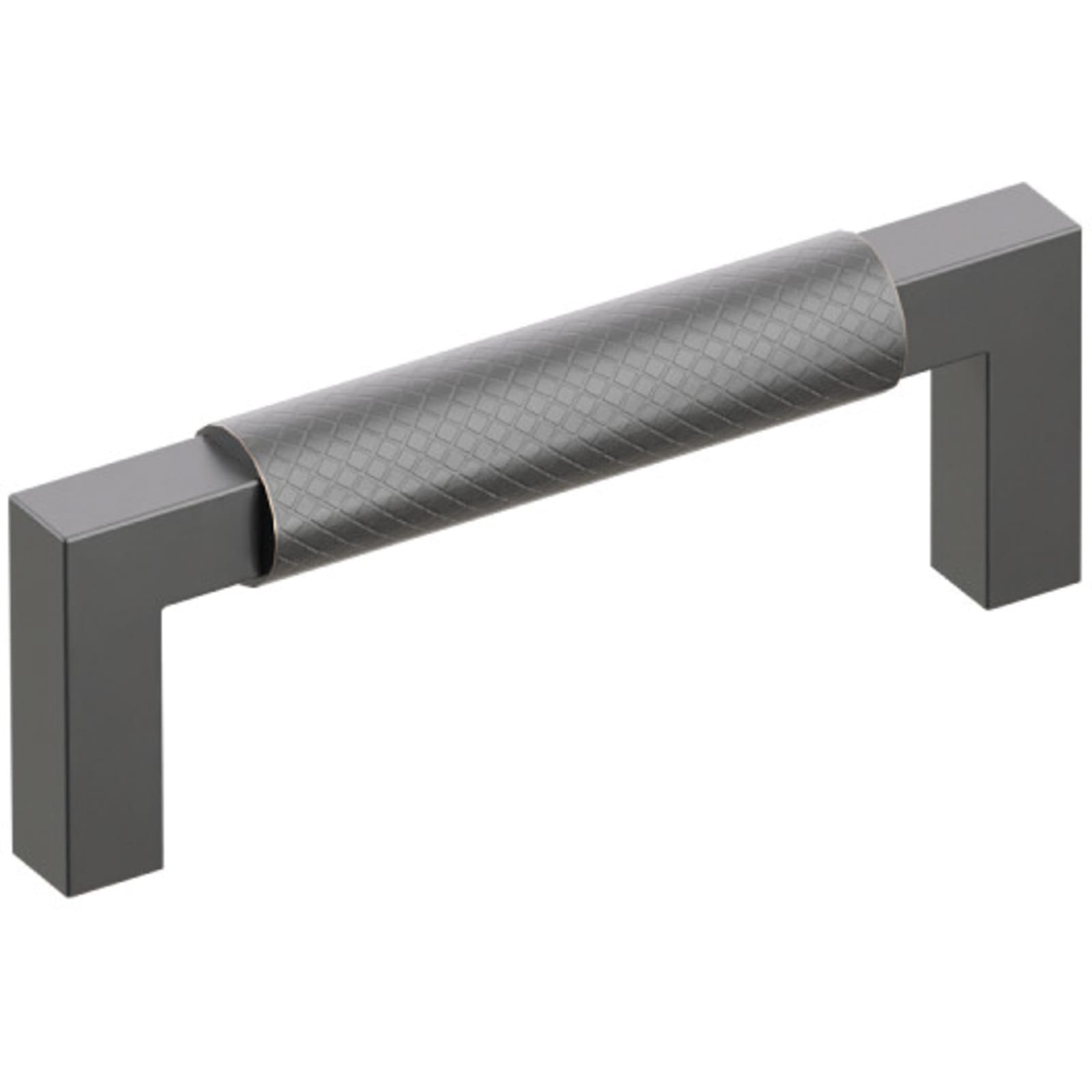 Emtek SELECT Jaladera L-Cuadrado Moleteada — Bronce Aceitado