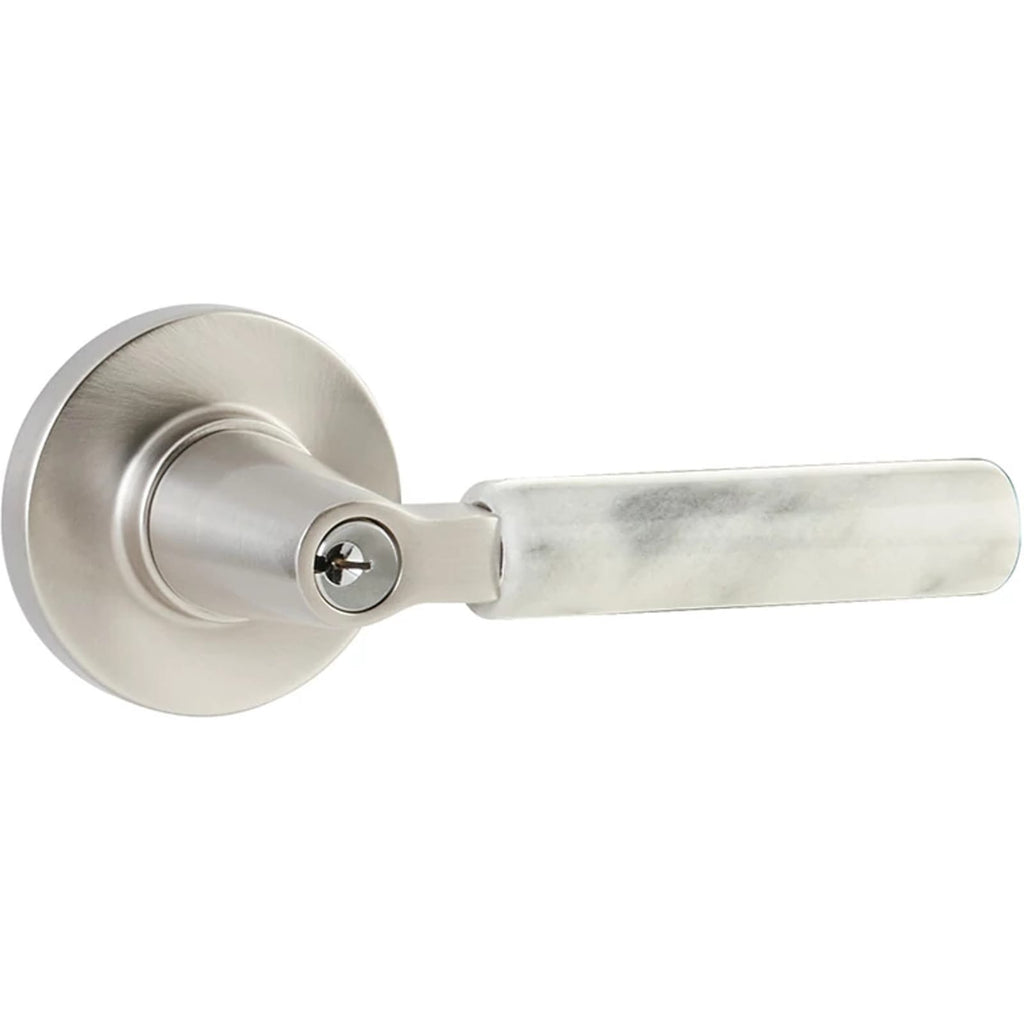 Emtek Manija con Llave SELECT L-Square White Marble