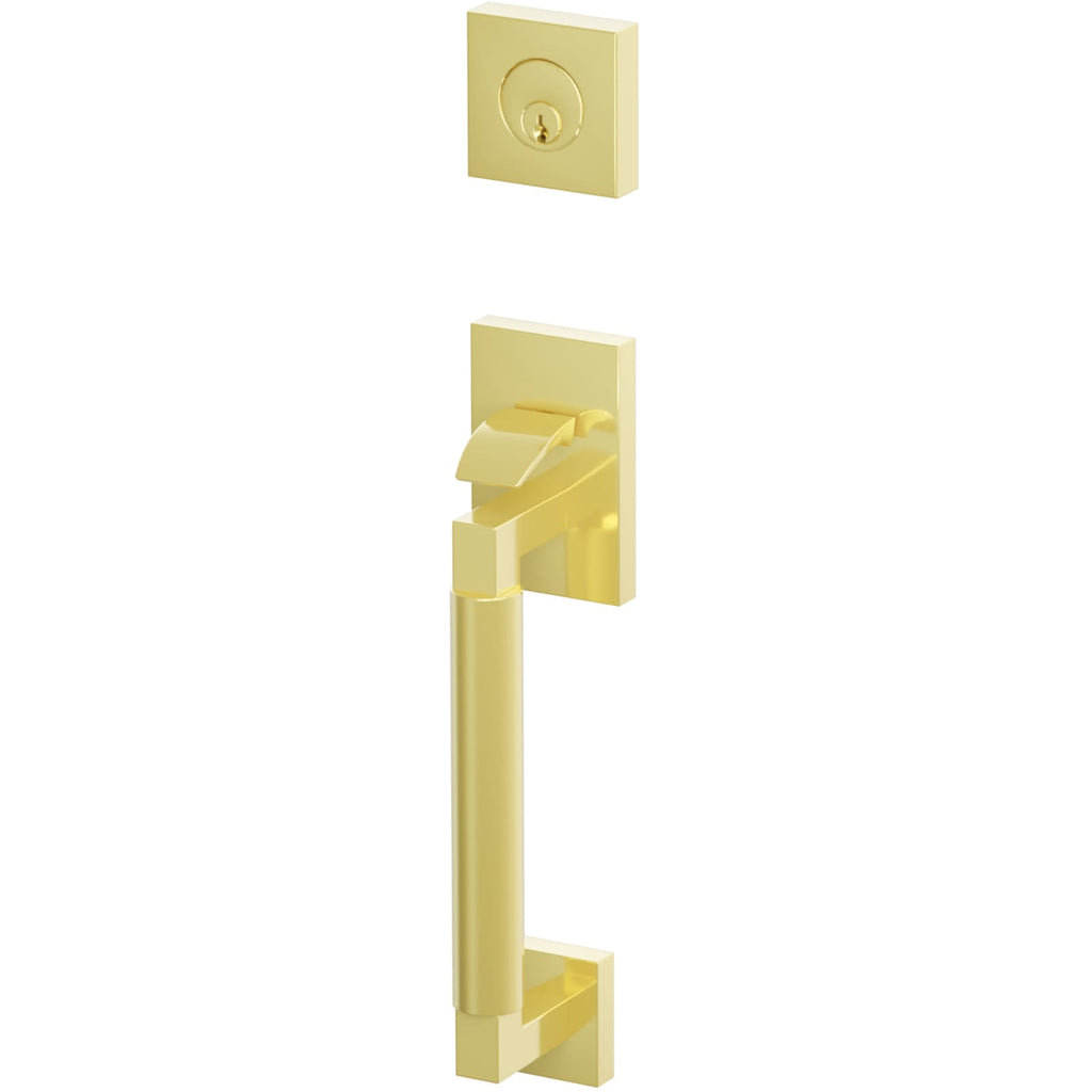 Emtek Juego de Entrada — Select Sectional Tubular Smooth — Latón sin Laca