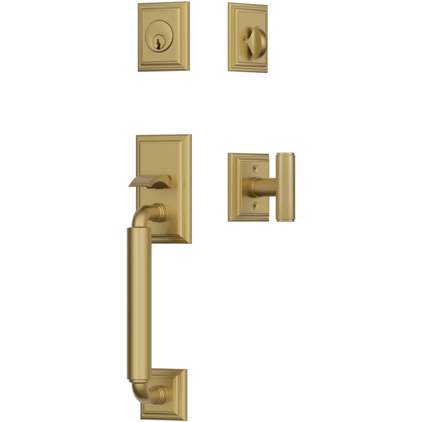 Emtek Juego de Entrada — Manning Sectional Tubular — Francés Antiguo