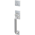 Emtek Juego de Entrada — Select Sectional Tubular Straight Knurled_R-Bar Stem — Cromo Pulido