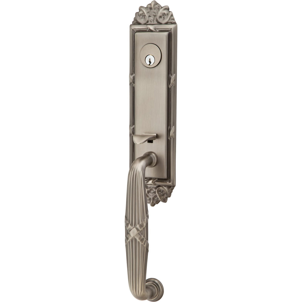 Emtek Juego de Entrada — Ribbon and Reed Tubular — Peltre