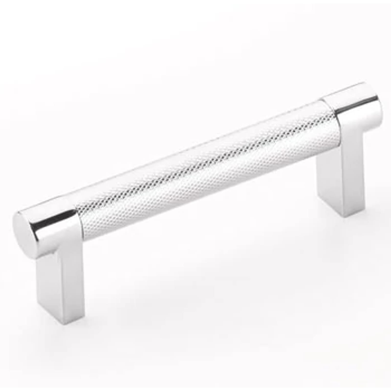 Emtek SELECT Jaladera Rectangular Moleteada — Cromo Pulido