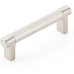 Emtek SELECT Jaladera Rectangular Moleteada — Níquel Satinado