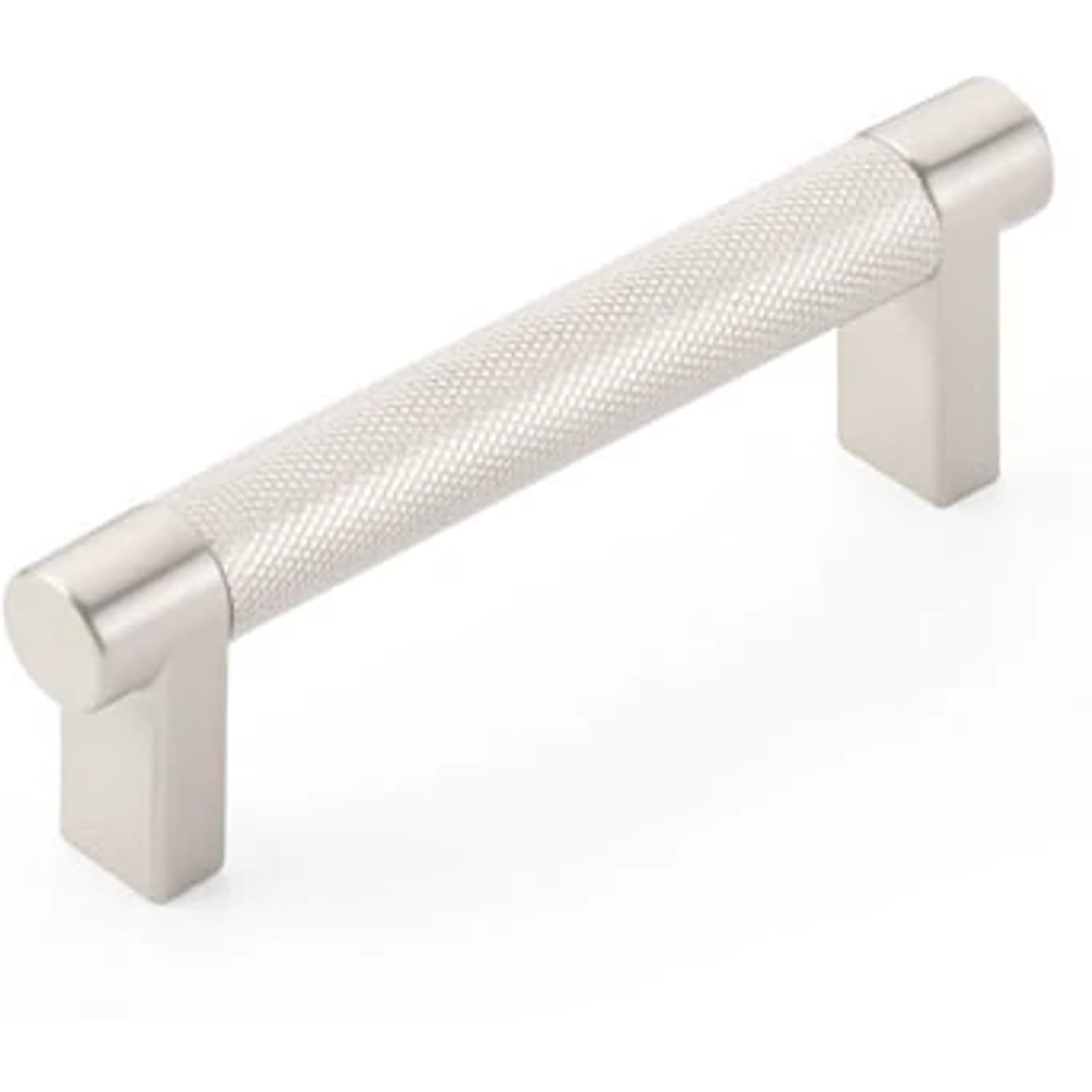 Emtek SELECT Jaladera Rectangular Moleteada — Níquel Satinado