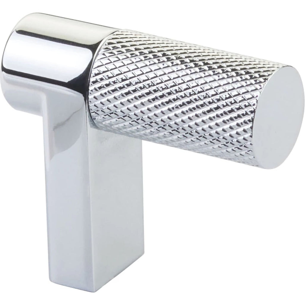 Emtek SELECT Jaladera de Dedo Rectangular Moleteada — Cromo Pulido