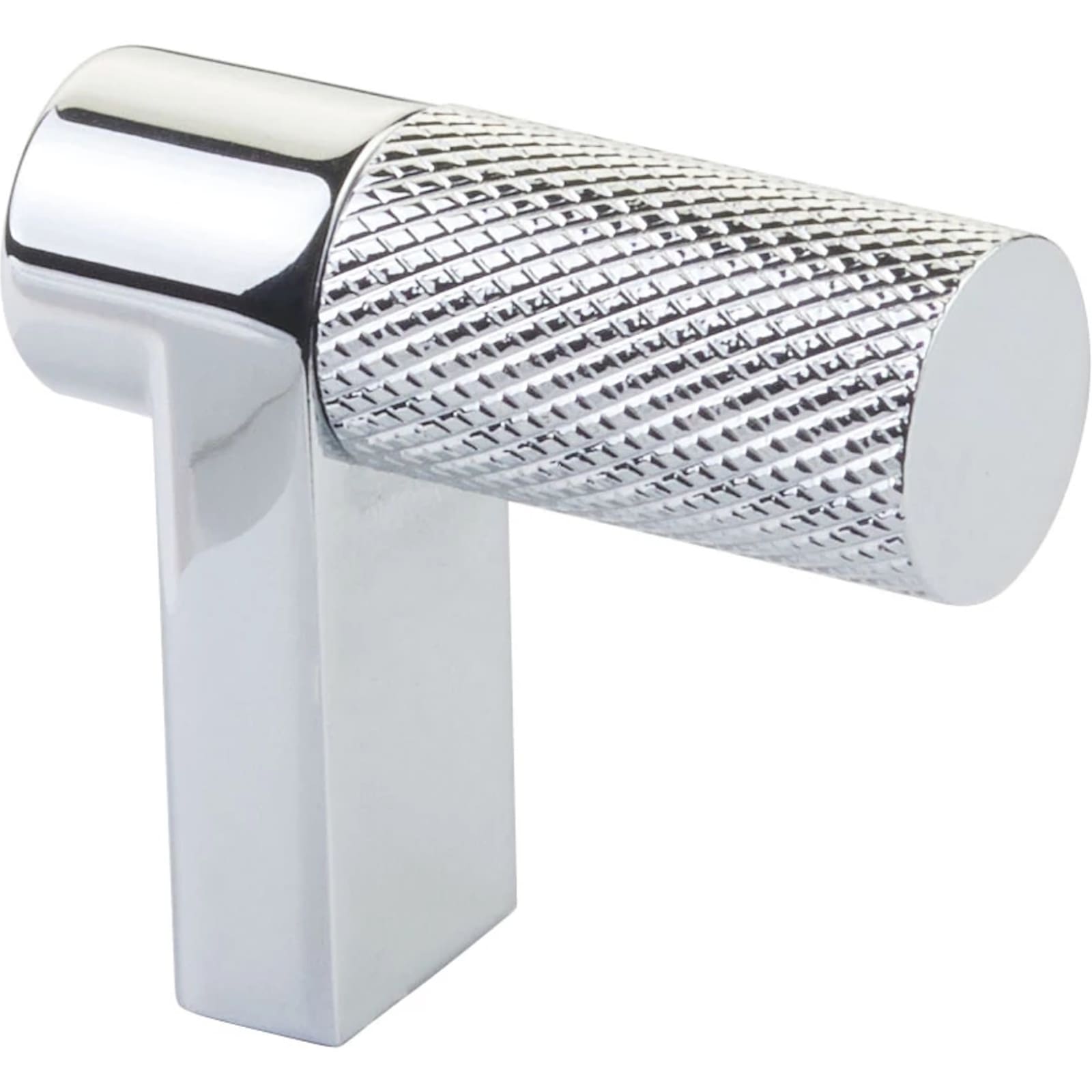 Emtek SELECT Jaladera de Dedo Rectangular Moleteada — Cromo Pulido