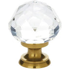 Emtek Perilla de Gabinete Diamond de Vidrio — Latón Francés Antiguo