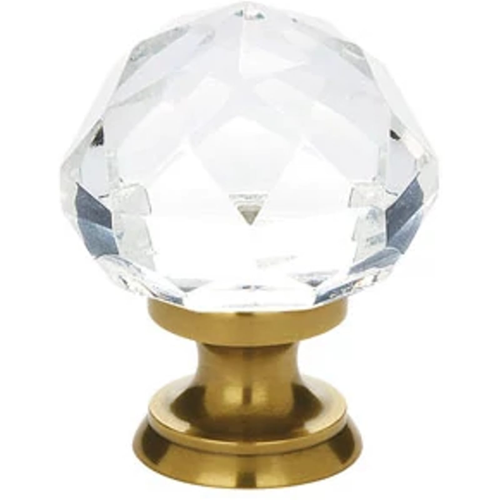 Emtek Perilla de Vestidor Diamond de Vidrio, 1-3/4" — Latón Francés Antiguo