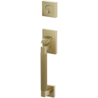 Emtek Juego de Entrada — Select Sectional Tubular Straight Knurled — Latón Satinado