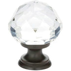 Emtek Perilla de Gabinete Diamond de Vidrio — Bronce Aceitado