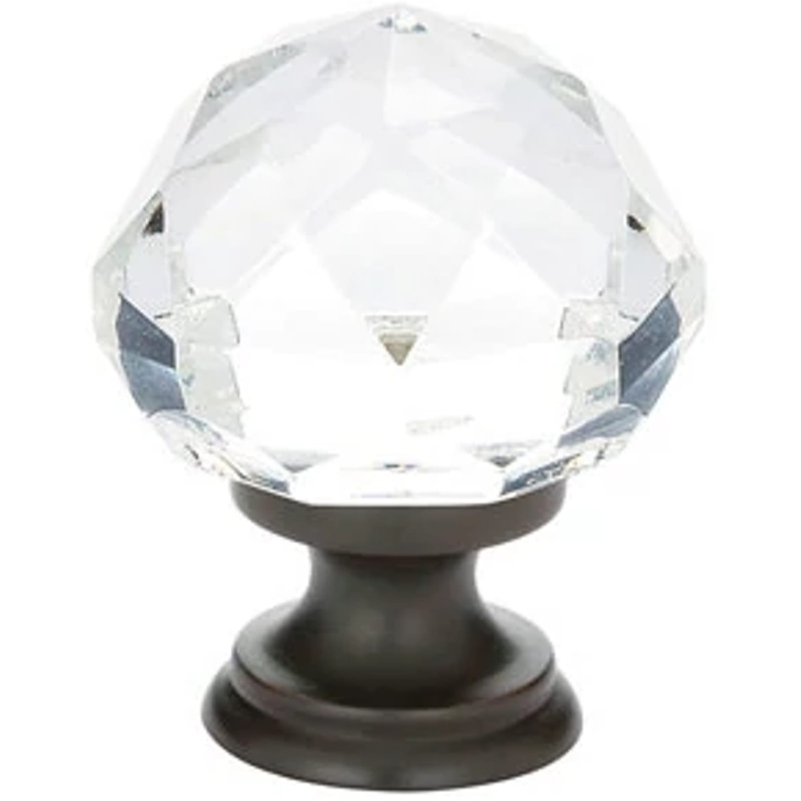 Emtek Perilla de Vestidor Diamond de Vidrio, 1-3/4" — Bronce Aceitado