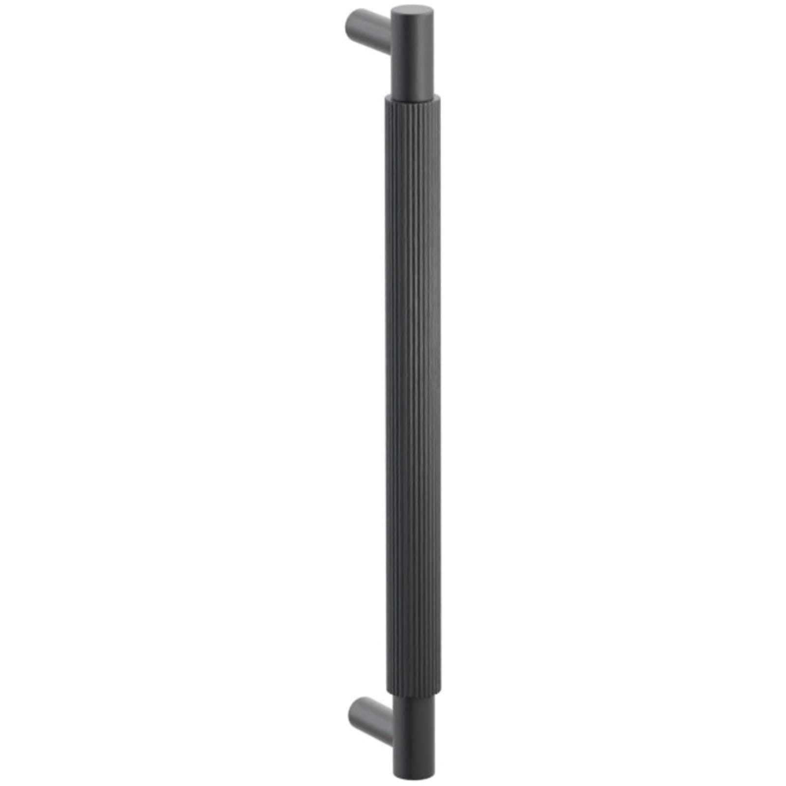 Emtek SELECT Jaladera para Electrodoméstico Barra T Moleteada Recta — Negro Mate