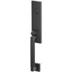 Emtek Juego de Entrada — Select Monolithic Tubular Straight Knurled — Negro Mate