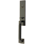 Emtek Juego de Entrada — Hercules Knurled Monolithic Tubular — Bronce Aceitado