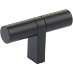 Emtek SELECT Perilla T Barra Lisa — Negro Mate