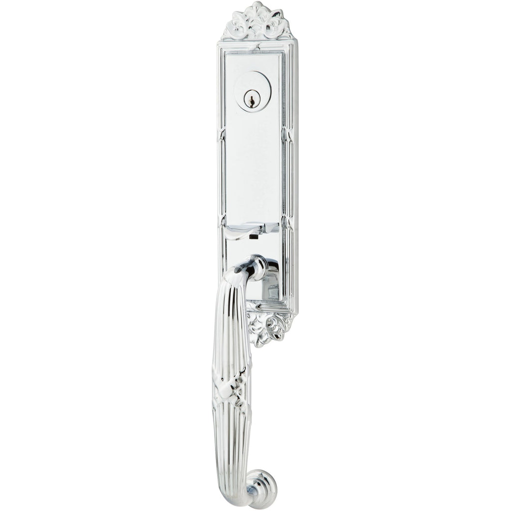 Emtek Juego de Entrada — Ribbon and Reed Tubular — Cromo Pulido