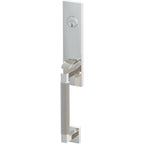 Emtek Juego de Entrada — Select Monolithic Tubular Straight Knurled — Níquel Pulido