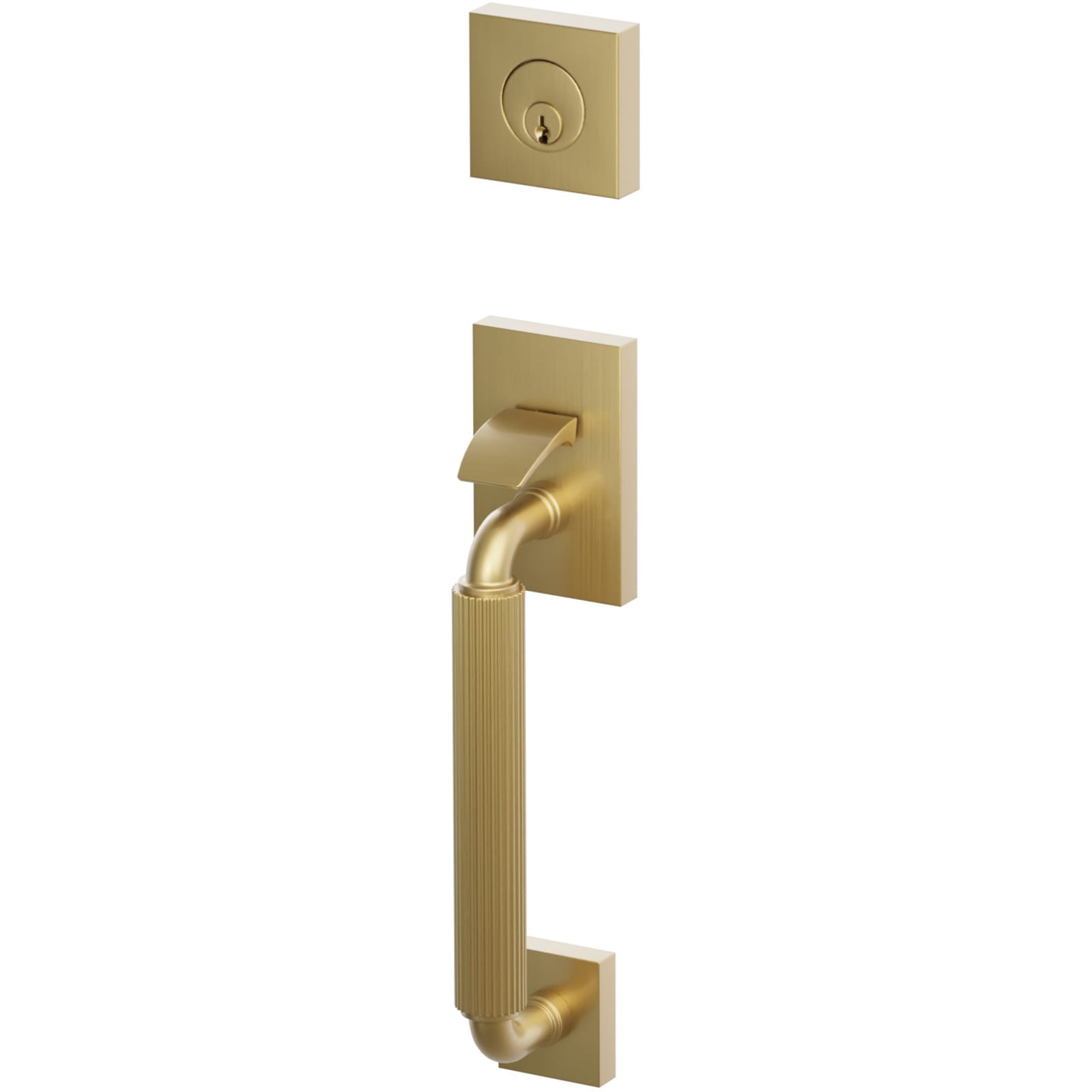 Emtek Juego de Entrada — Select Sectional Tubular Straight Knurled_R-Bar Stem — Francés Antiguo