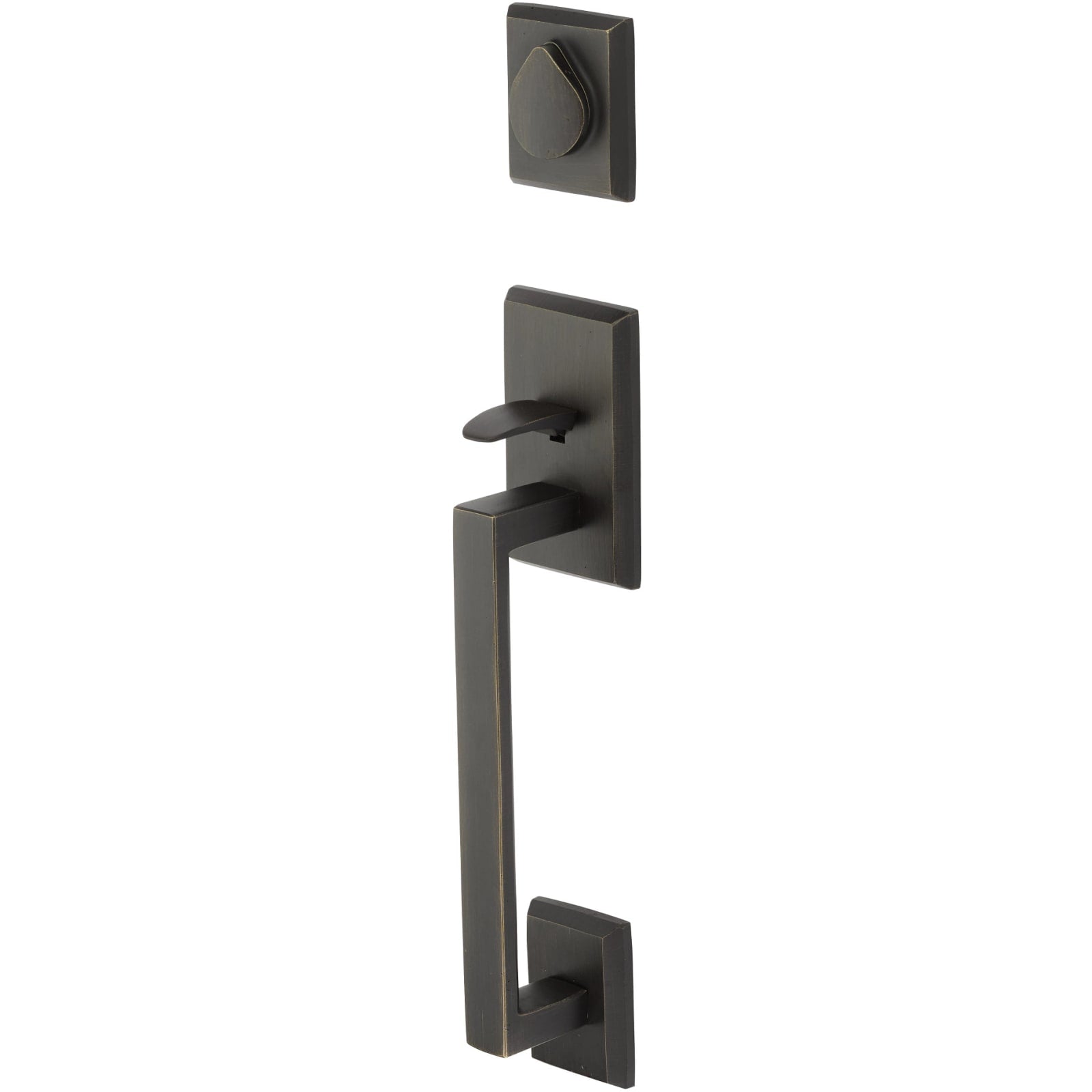 Emtek Juego de Entrada — Bronze Rustic Modern Rectangular Sectional — Bronce Medio