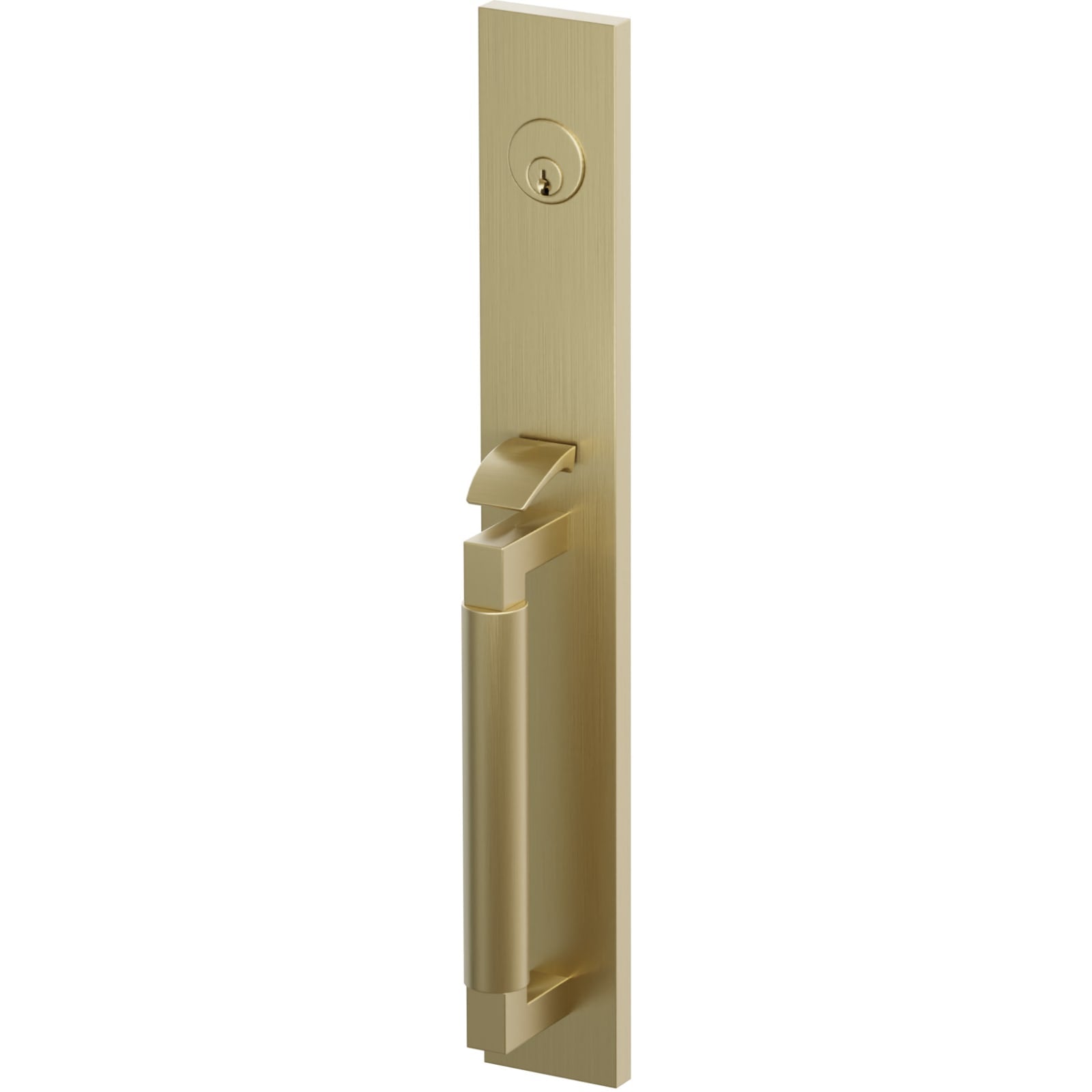 Emtek Juego de Entrada — Select Full Length Tubular Smooth — Latón Satinado