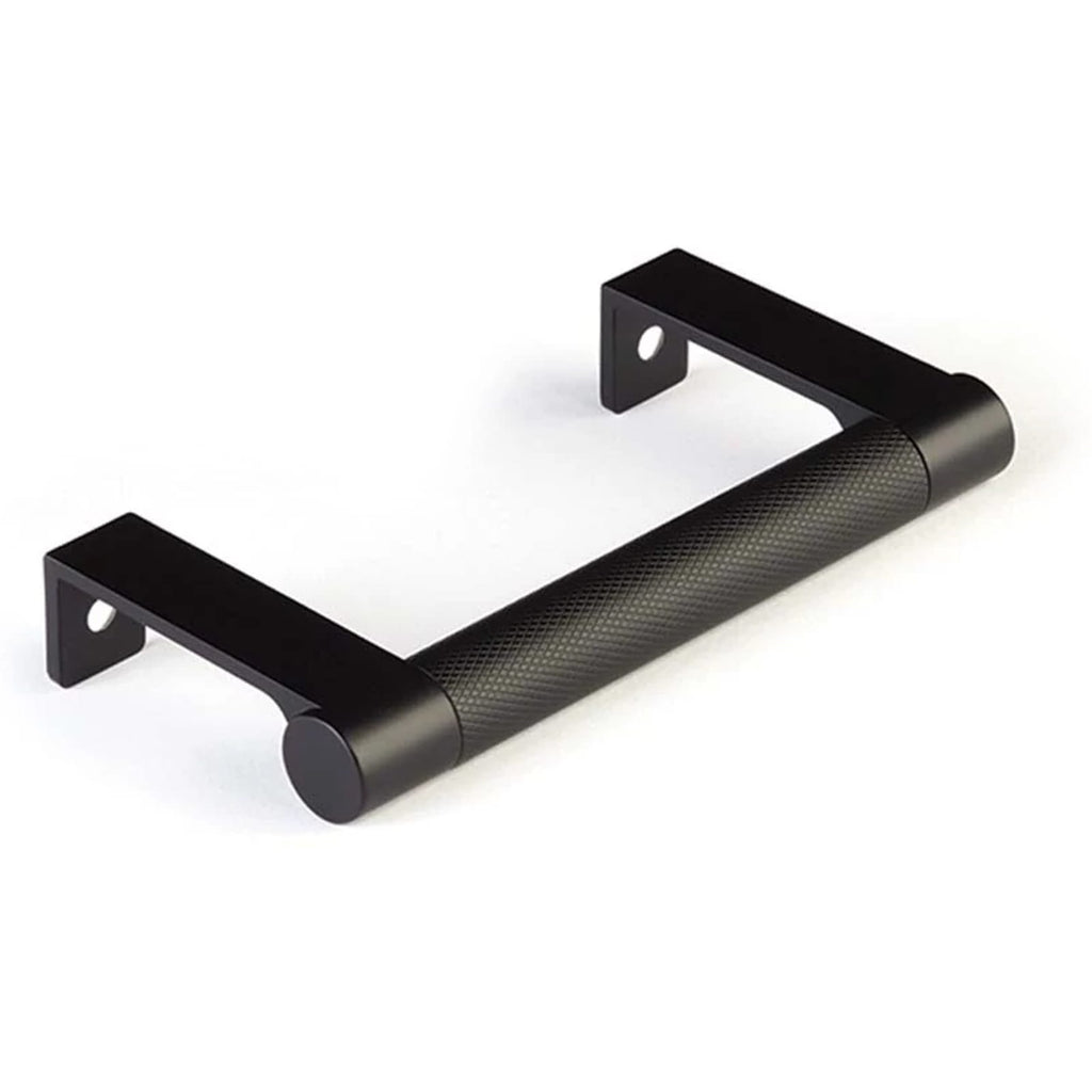 Emtek SELECT Jaladera de Borde Redondo Moleteada — Negro Mate