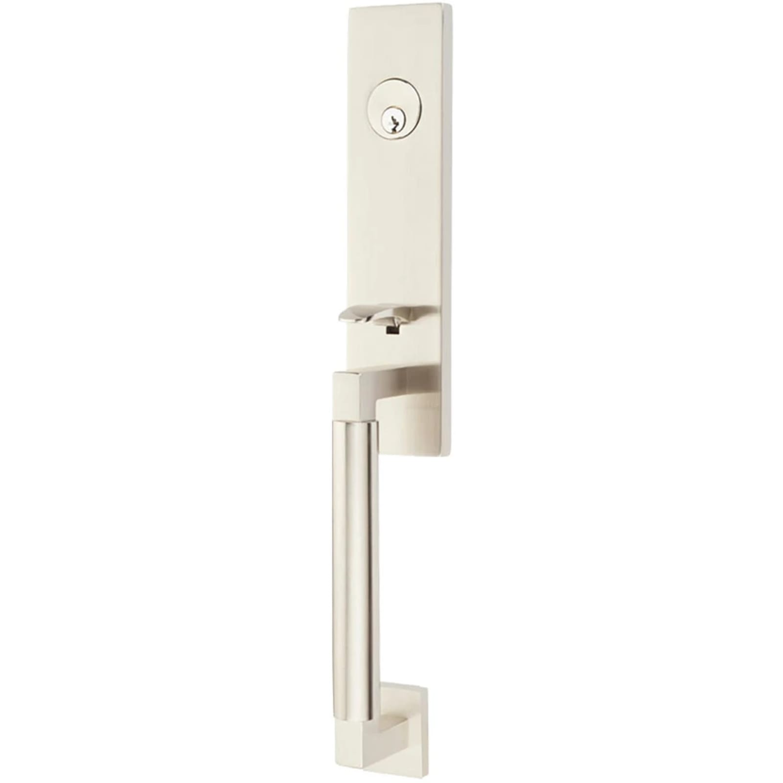 Emtek Juego de Entrada — Hercules Smooth Monolithic Tubular — Níquel Satinado