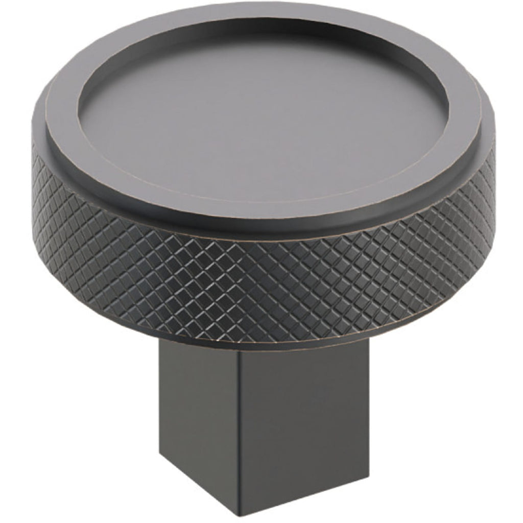 Emtek SELECT Perilla Cuadrado Moleteada — Bronce Aceitado