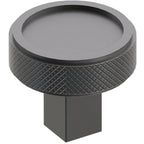 Emtek SELECT Perilla Cuadrado Moleteada — Bronce Aceitado