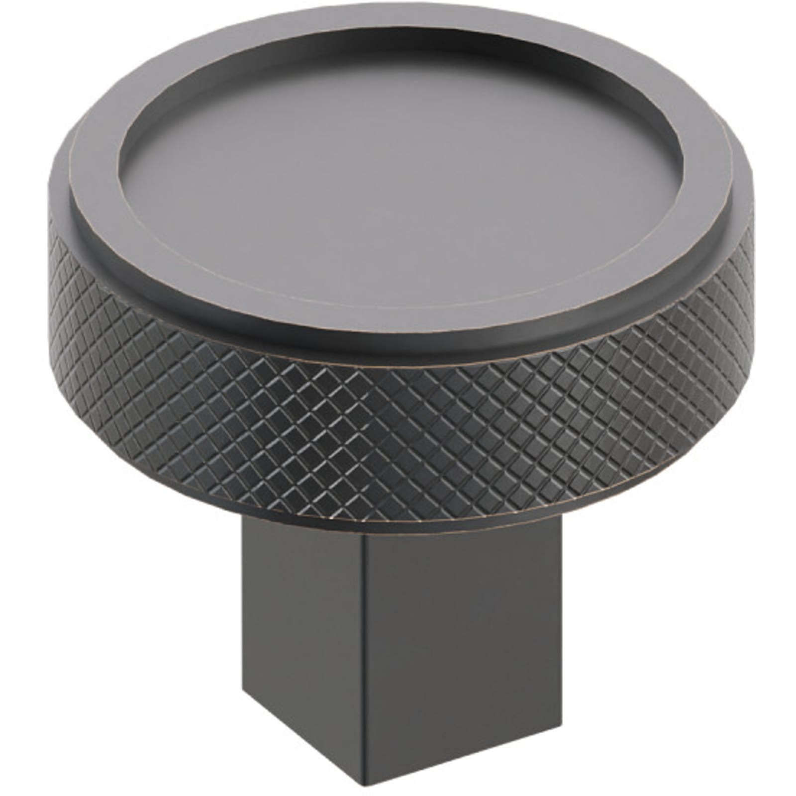 Emtek SELECT Perilla Cuadrado Moleteada — Bronce Aceitado