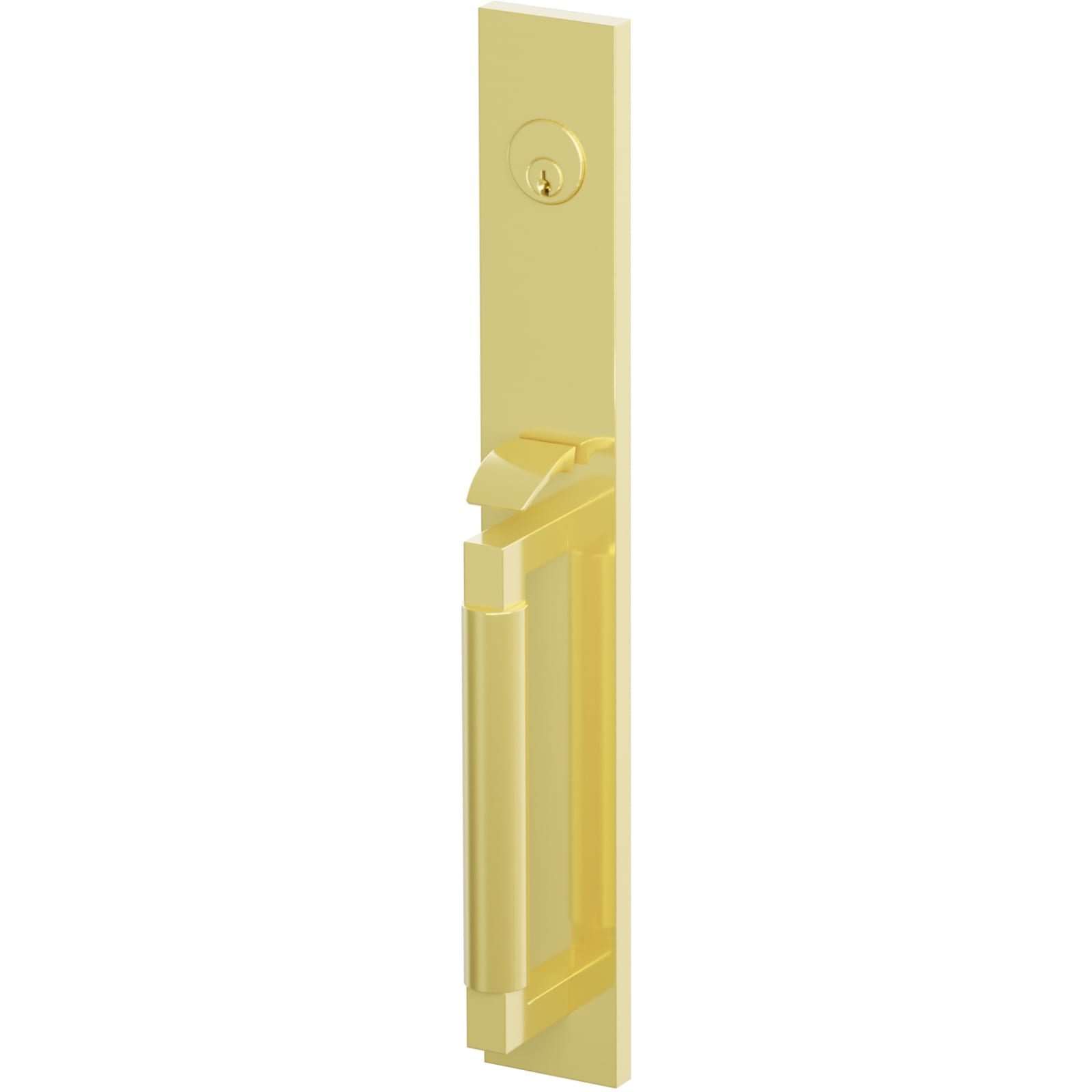 Emtek Juego de Entrada — Select Full Length Tubular Smooth — Latón sin Laca