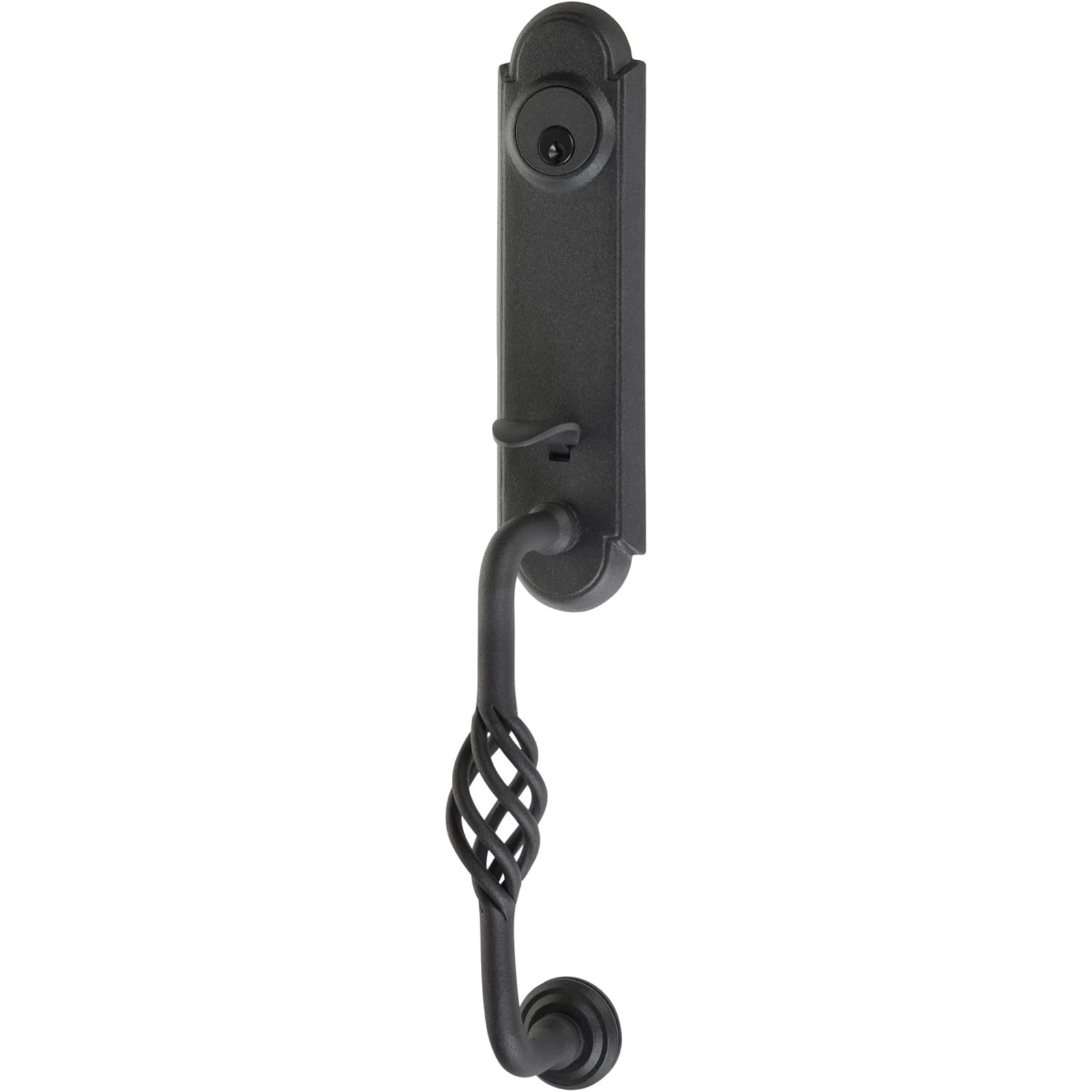 Emtek Juego de Entrada — Monolithic with Lafayette Grip — Acero Negro Mate