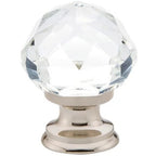Emtek Perilla de Vestidor Diamond de Vidrio, 1-3/4" — Níquel Pulido